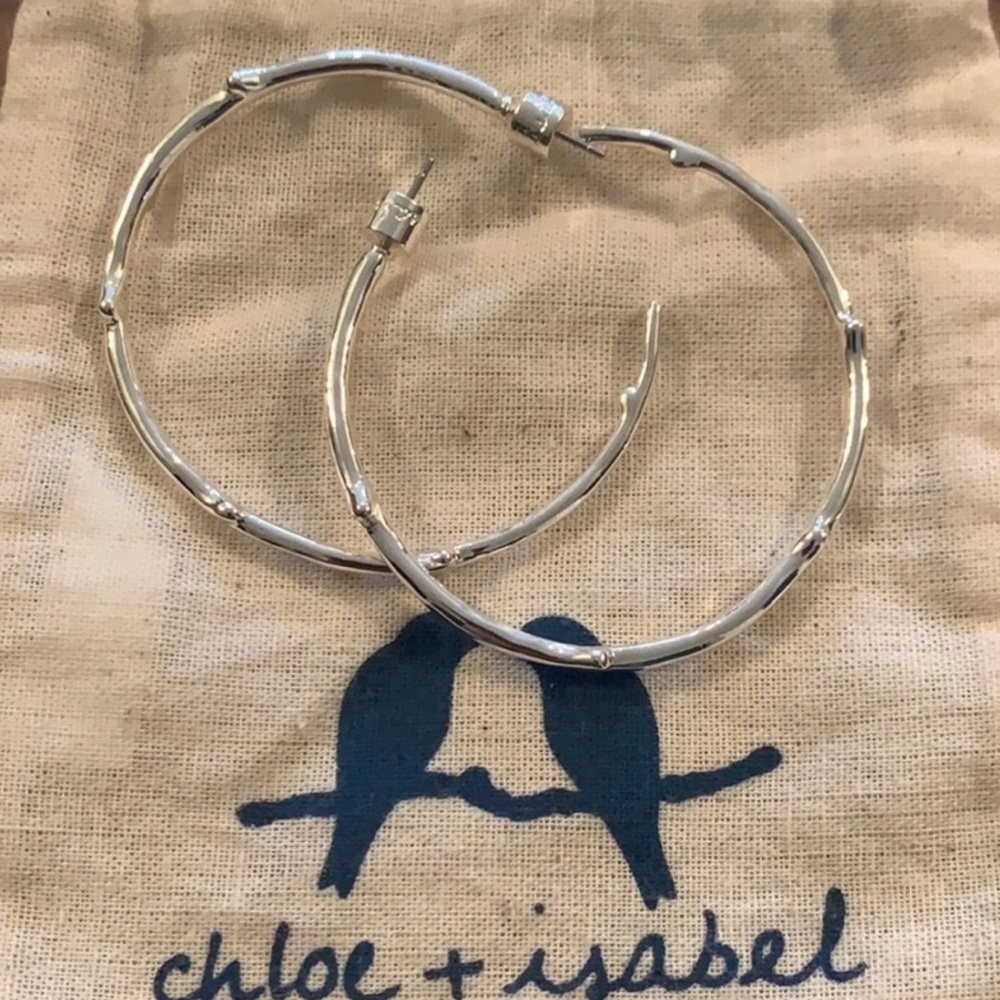 NWT Chloe and Isabel silver branch hoops